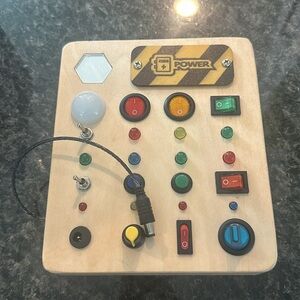Wooden Light Up Sensory Busy Board for Toddler